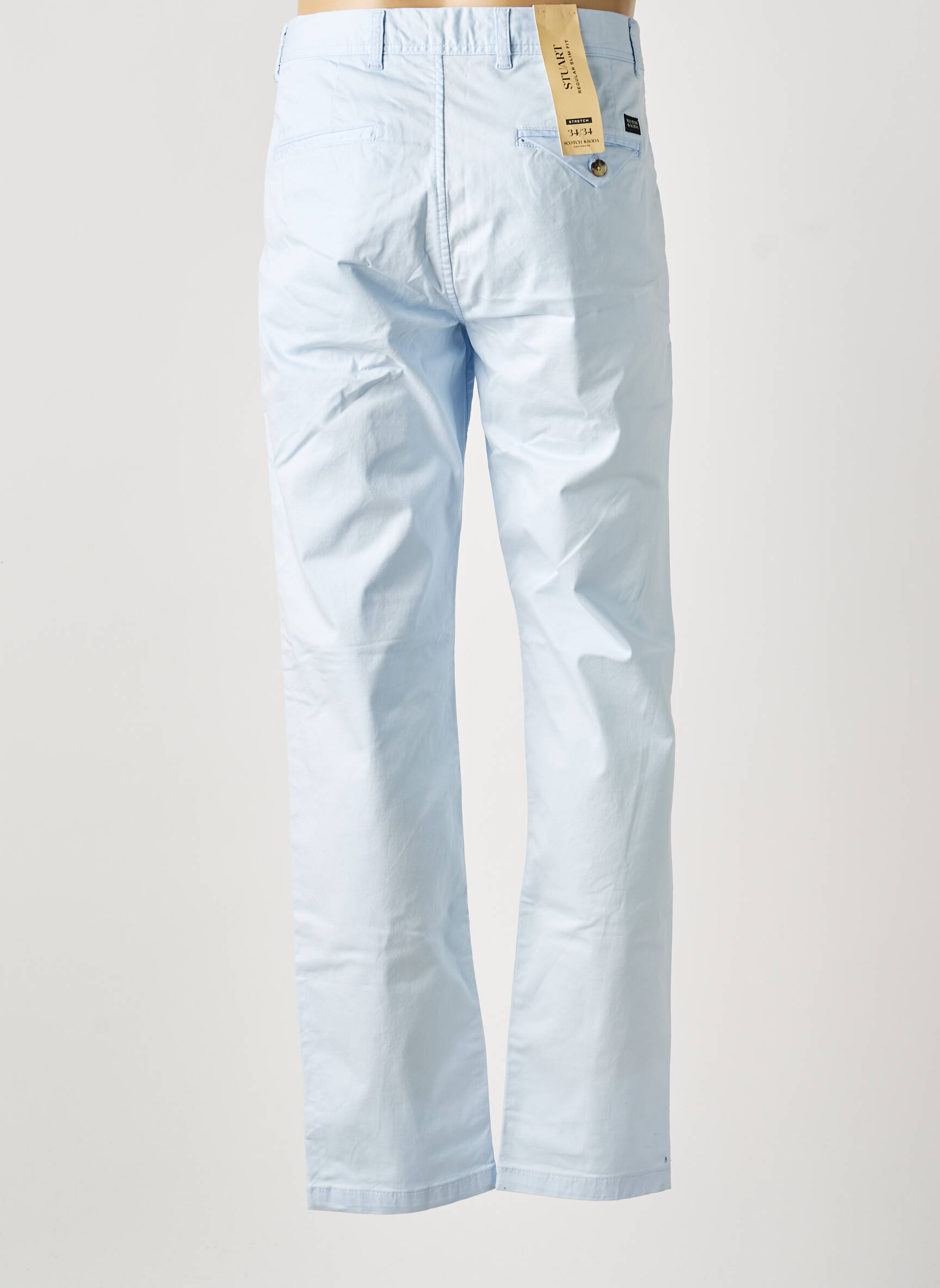 Pantalon chino tissage popeline taille normale bleu SCOTCH & SODA homme