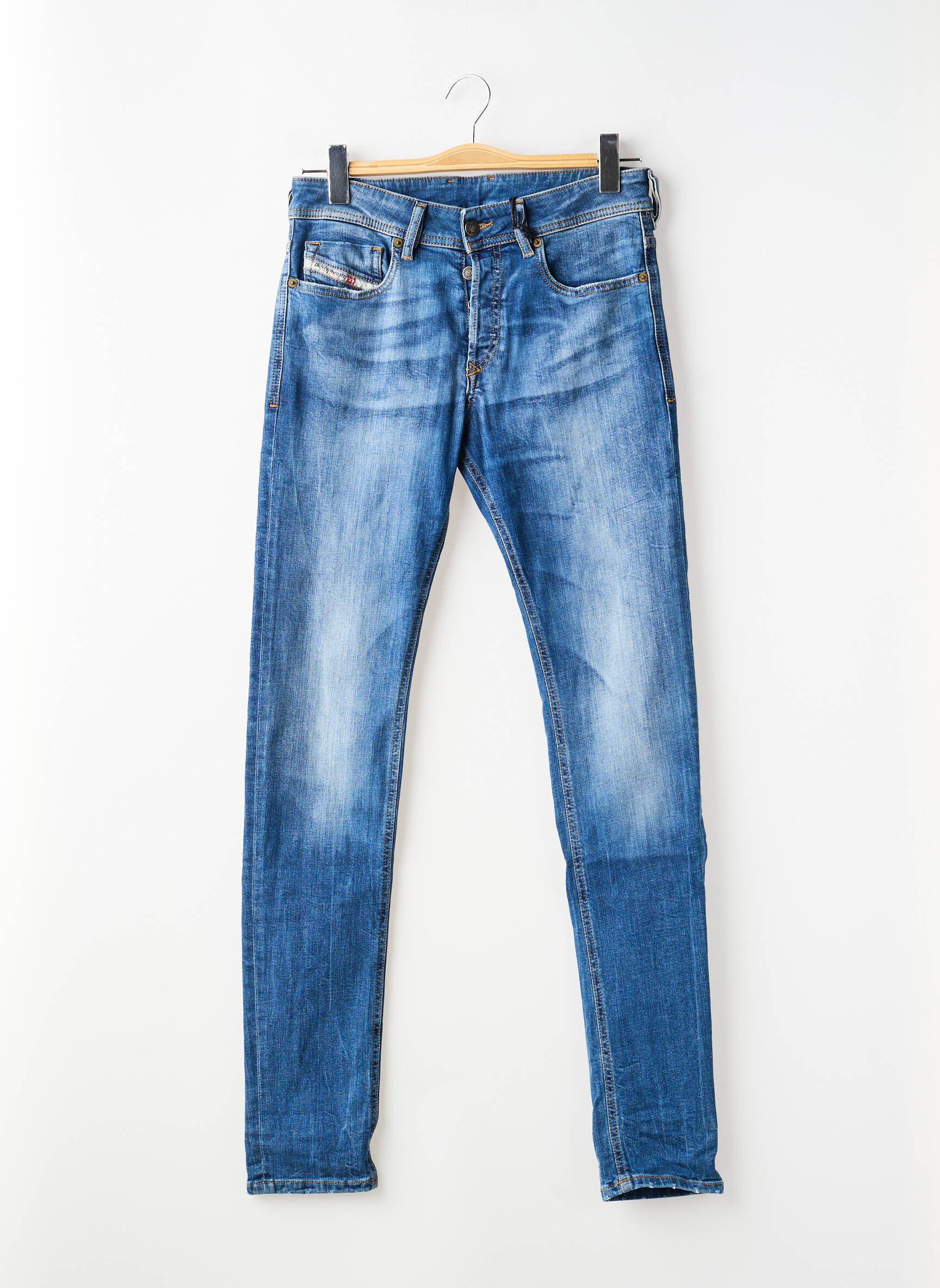 Jeans coupe slim fermeture boutonnée sur le devant taille normale bleu DIESEL homme
