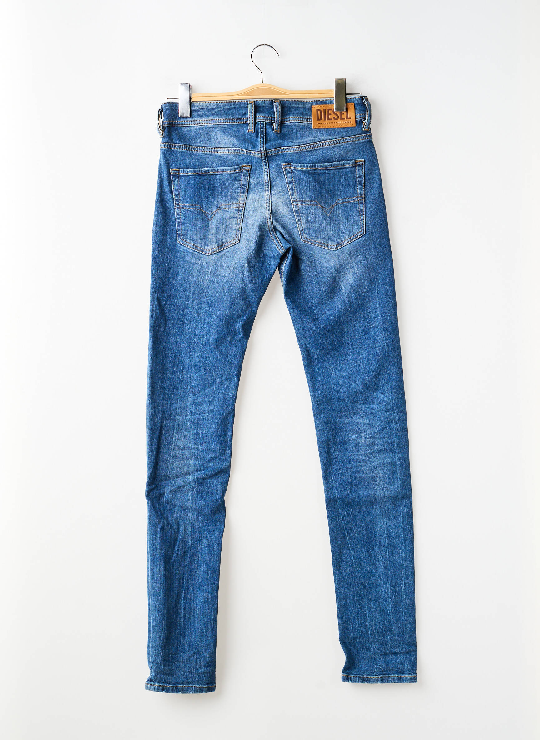 Jeans coupe slim fermeture boutonnée sur le devant taille normale bleu DIESEL homme