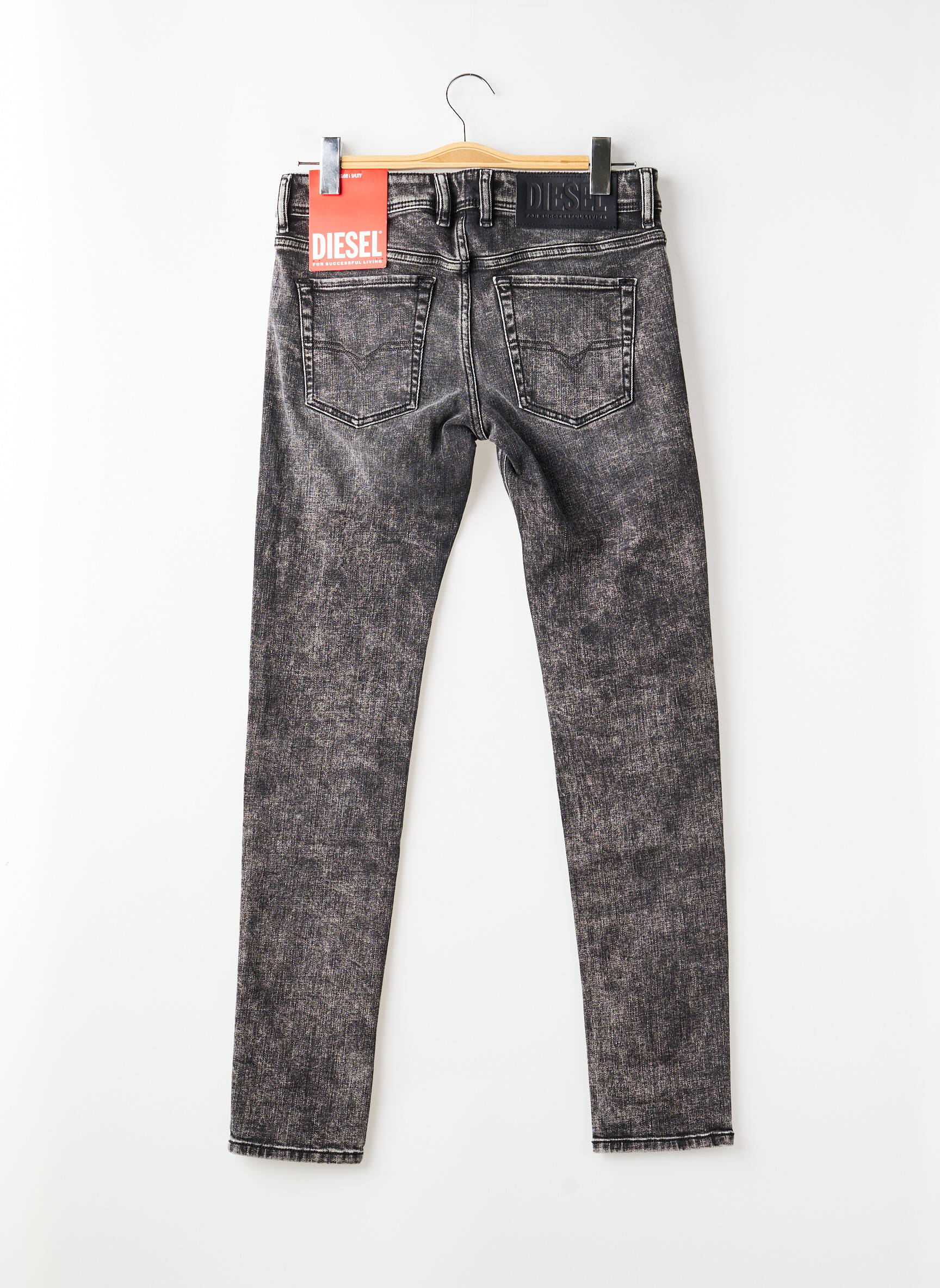 Jeans coupe slim fermeture boutonnée sur le devant taille normale gris DIESEL homme