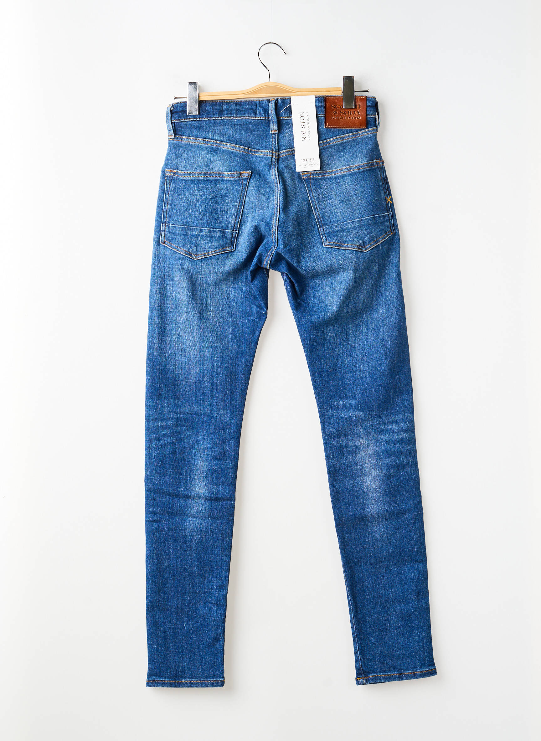 Jeans coupe slim fermeture boutonnée sur le devant taille normale bleu SCOTCH & SODA homme