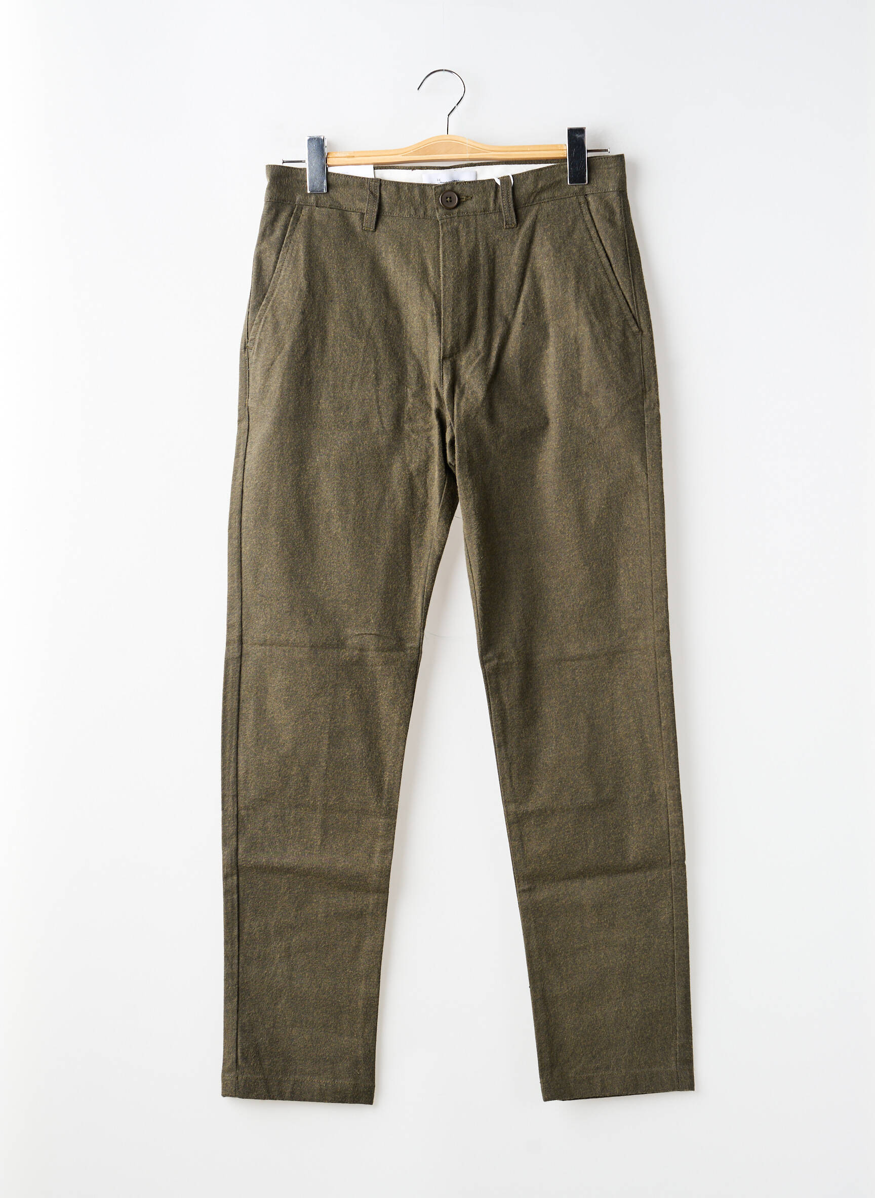 Pantalon chino poches taille normale vert KNOWLEDGE COTTON APPAREL homme