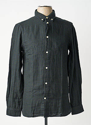 Chemise manches longues coupe cintrée vert KNOWLEDGE COTTON APPAREL homme