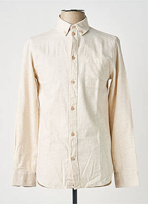 Chemise manches longues poches beige KNOWLEDGE COTTON APPAREL homme