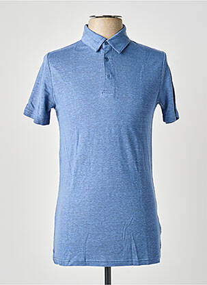Polo tissage chiné manches courtes bleu KNOWLEDGE COTTON APPAREL homme