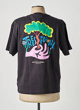 T-shirt stretch manches courtes noir SCOTCH & SODA homme