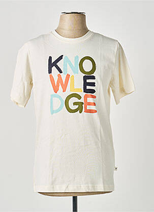 T-shirt bio manches courtes beige KNOWLEDGE COTTON APPAREL homme
