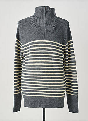 Pull stretch manches longues gris KNOWLEDGE COTTON APPAREL homme