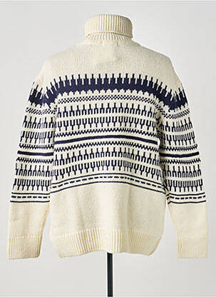Pull col roulé maille tricot manches longues beige KNOWLEDGE COTTON APPAREL homme