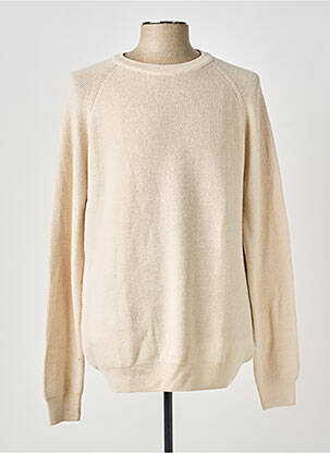 Pull stretch manches longues beige KNOWLEDGE COTTON APPAREL homme
