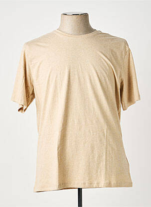 T-shirt bio manches courtes beige KNOWLEDGE COTTON APPAREL homme