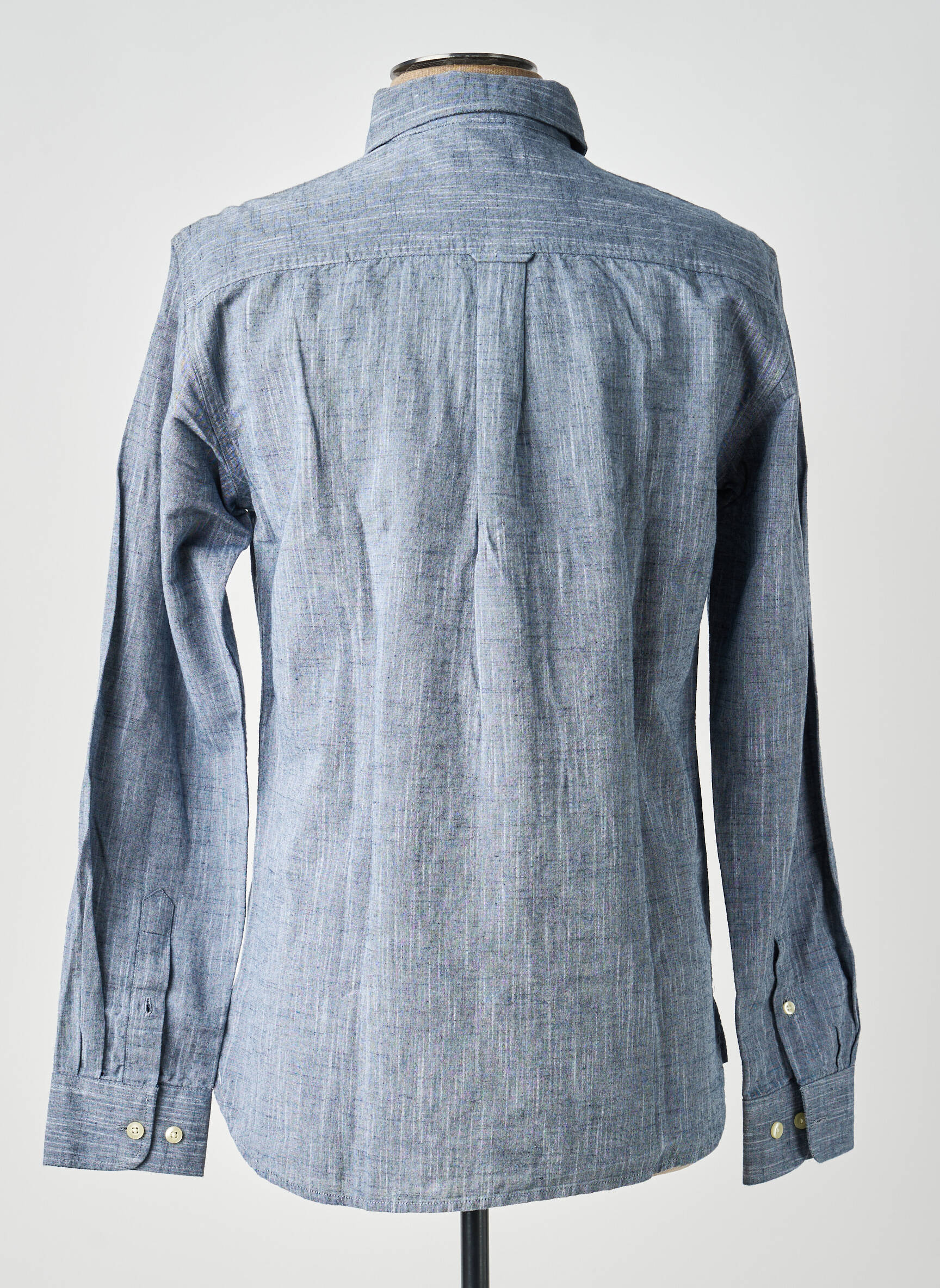 Chemise manches longues coupe cintrée bleu KNOWLEDGE COTTON APPAREL homme