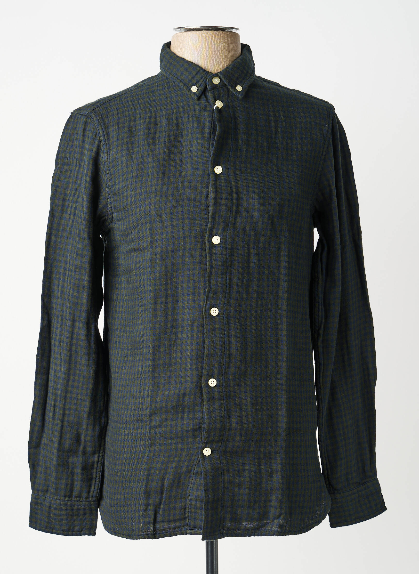 Chemise manches longues coupe cintrée vert KNOWLEDGE COTTON APPAREL homme