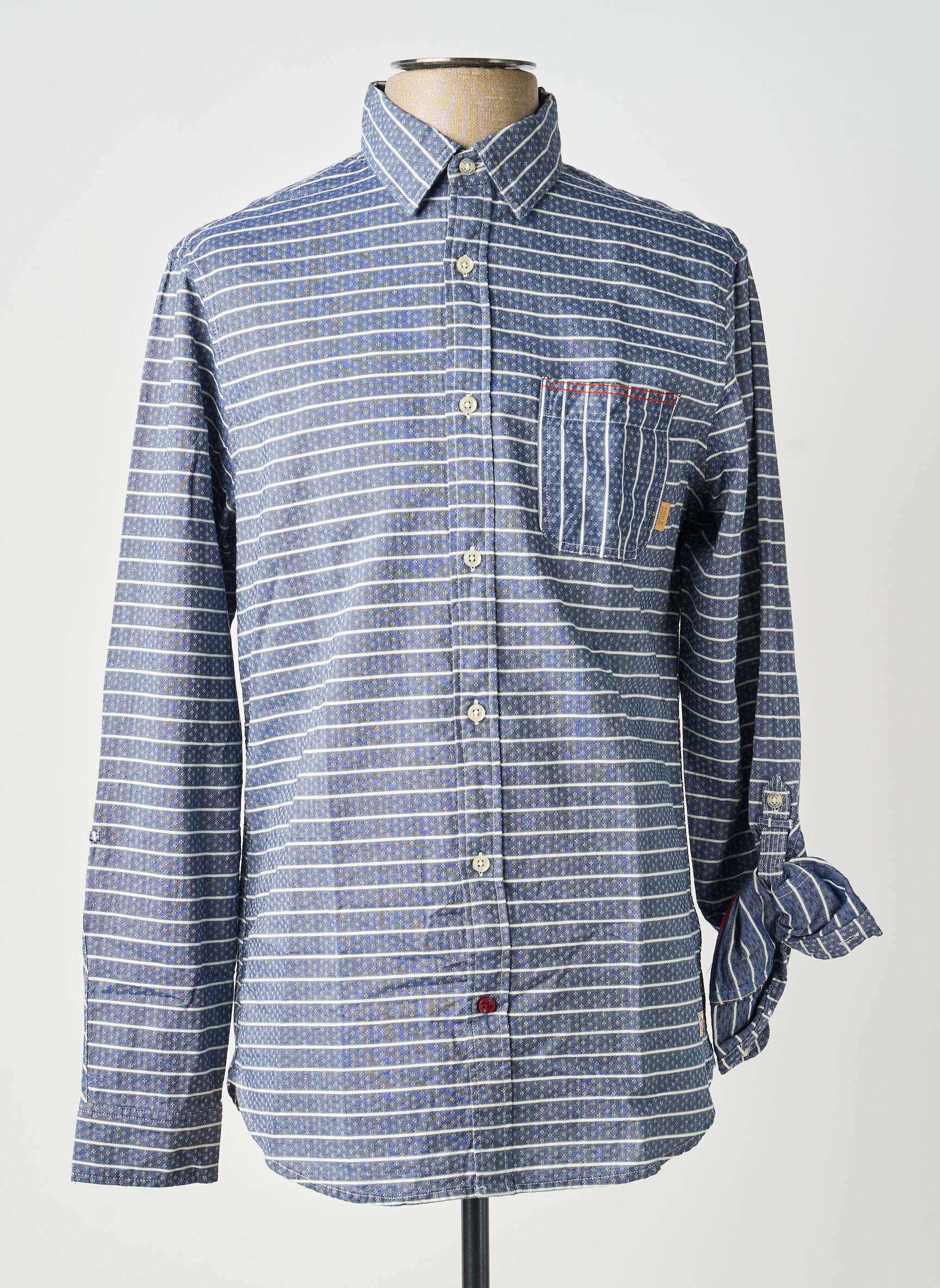Chemise manches longues poches bleu SCOTCH & SODA homme