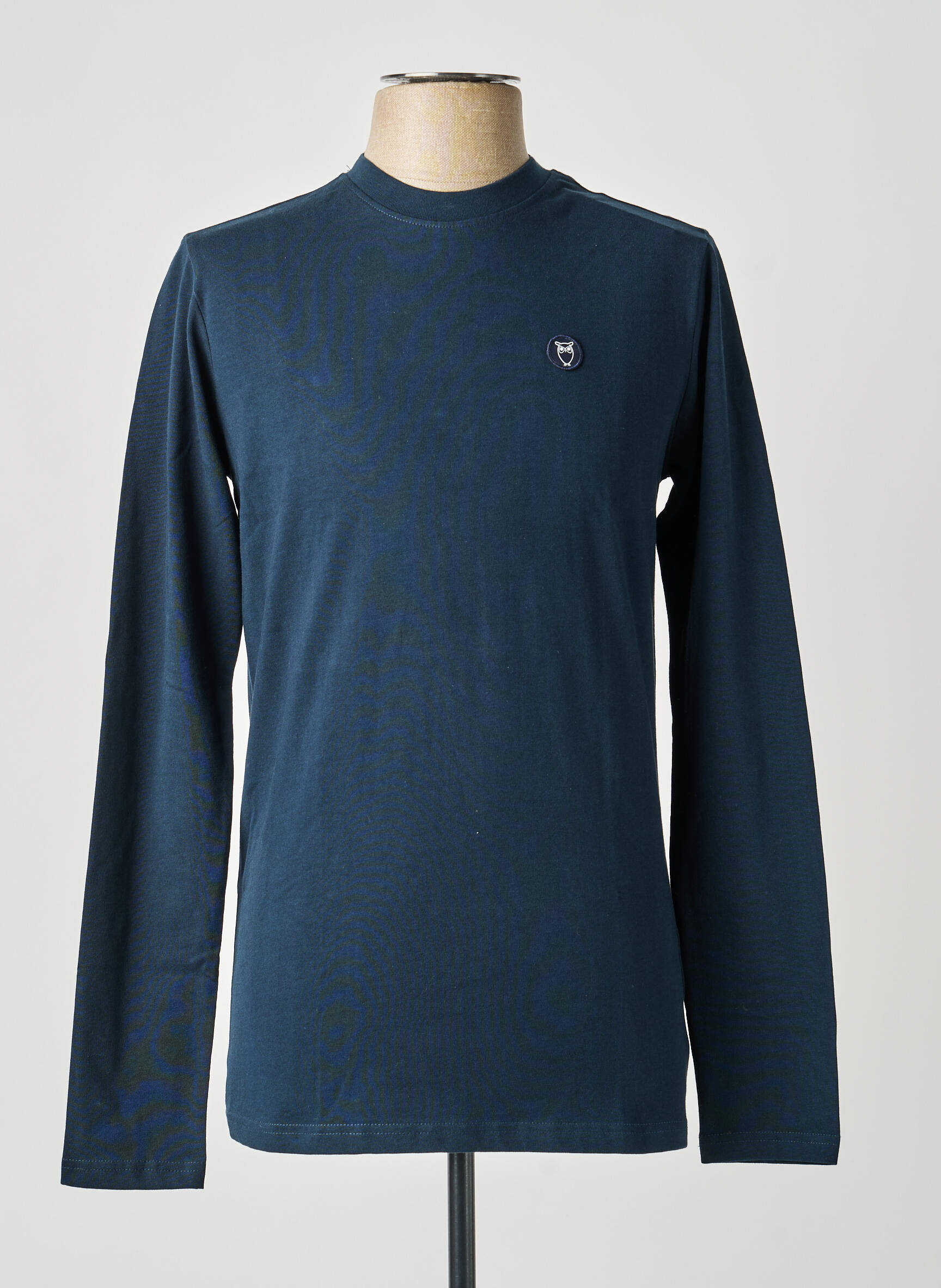 T-shirt bio manches longues bleu KNOWLEDGE COTTON APPAREL homme