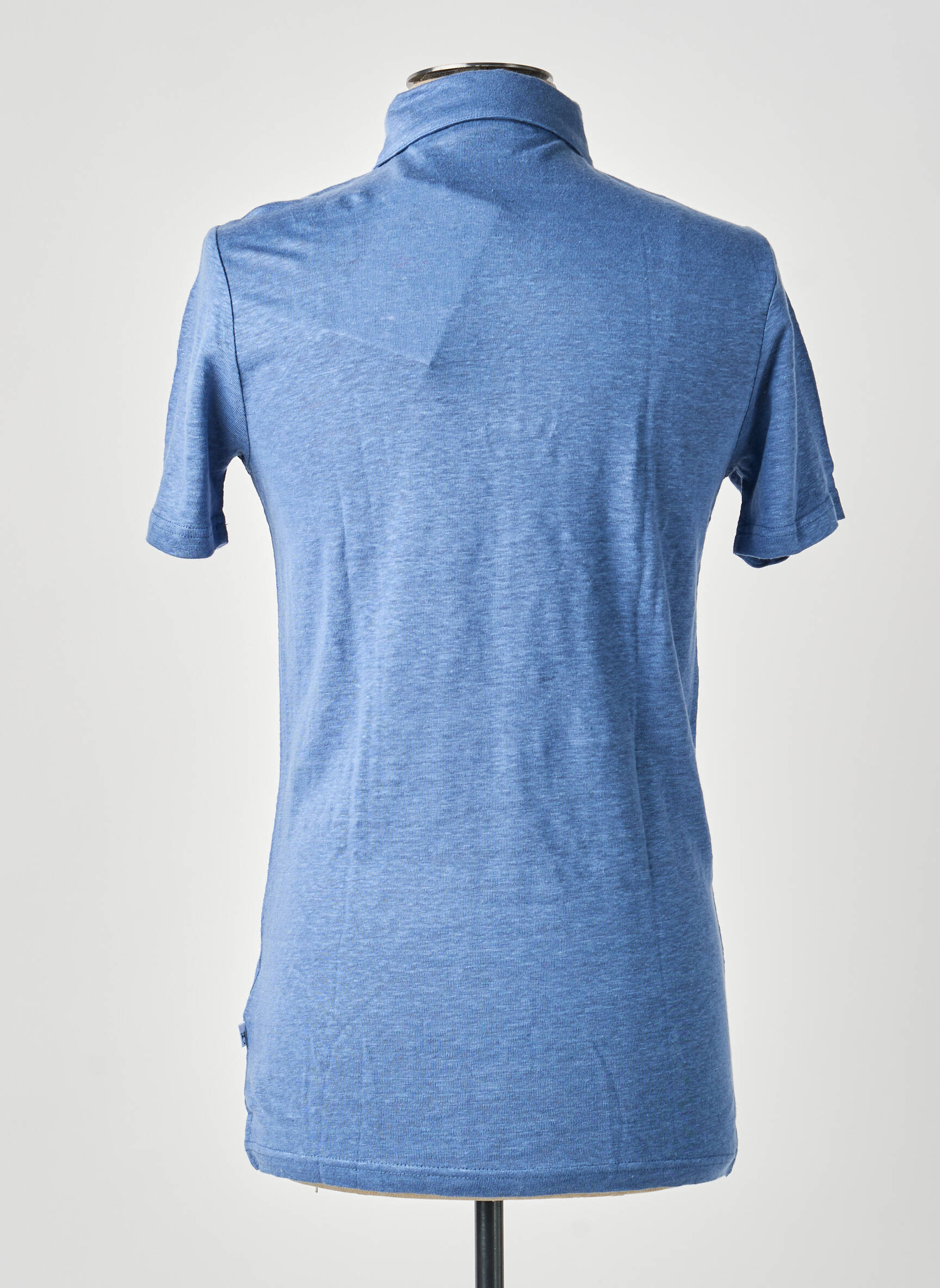 Polo tissage chiné manches courtes bleu KNOWLEDGE COTTON APPAREL homme