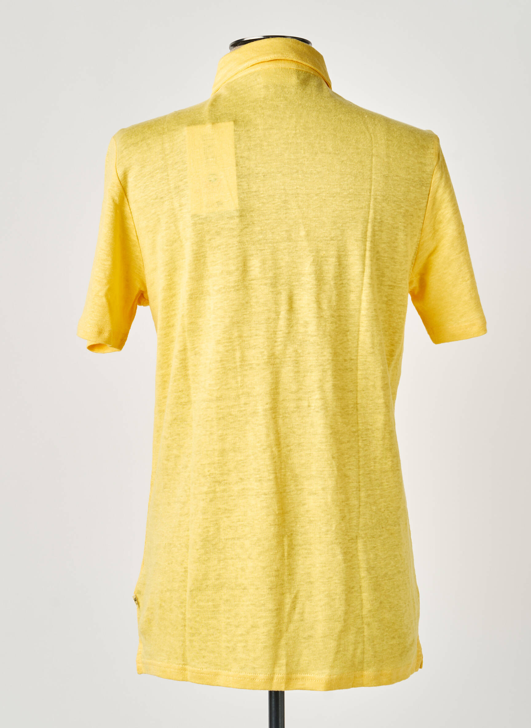 Polo tissage chiné manches courtes jaune KNOWLEDGE COTTON APPAREL homme