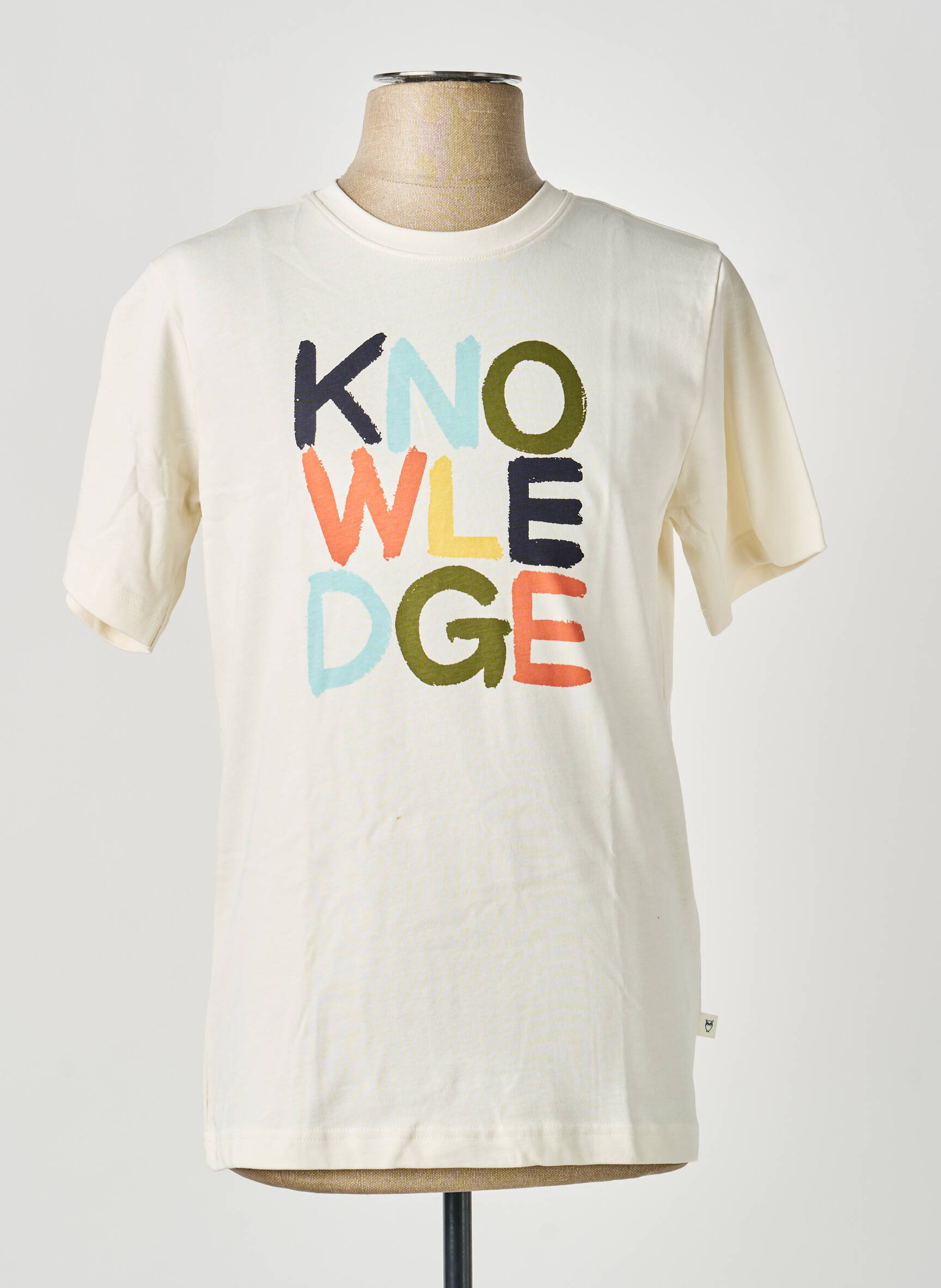T-shirt bio manches courtes beige KNOWLEDGE COTTON APPAREL homme