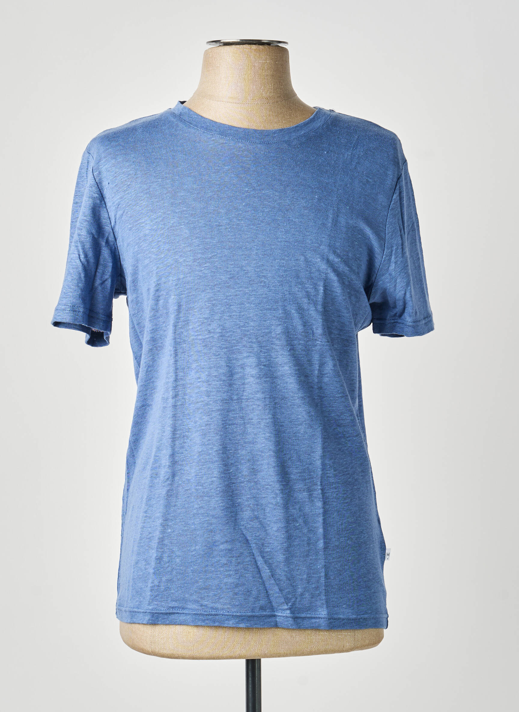 T-shirt bio manches courtes bleu KNOWLEDGE COTTON APPAREL homme