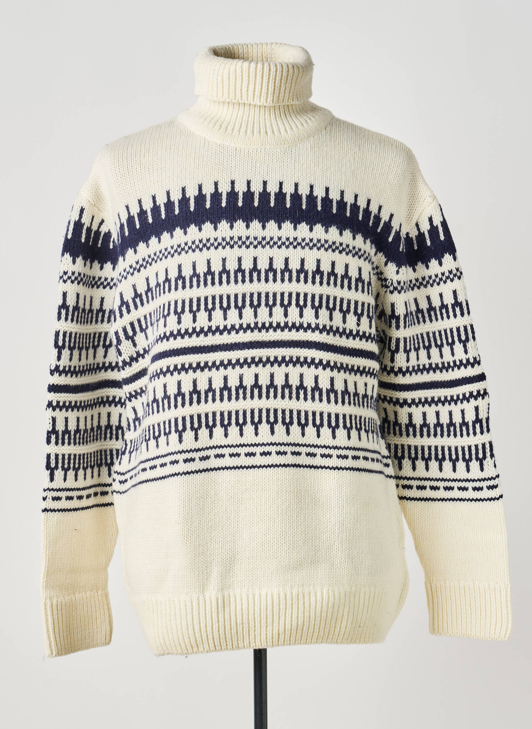 Pull col roulé maille tricot manches longues beige KNOWLEDGE COTTON APPAREL homme