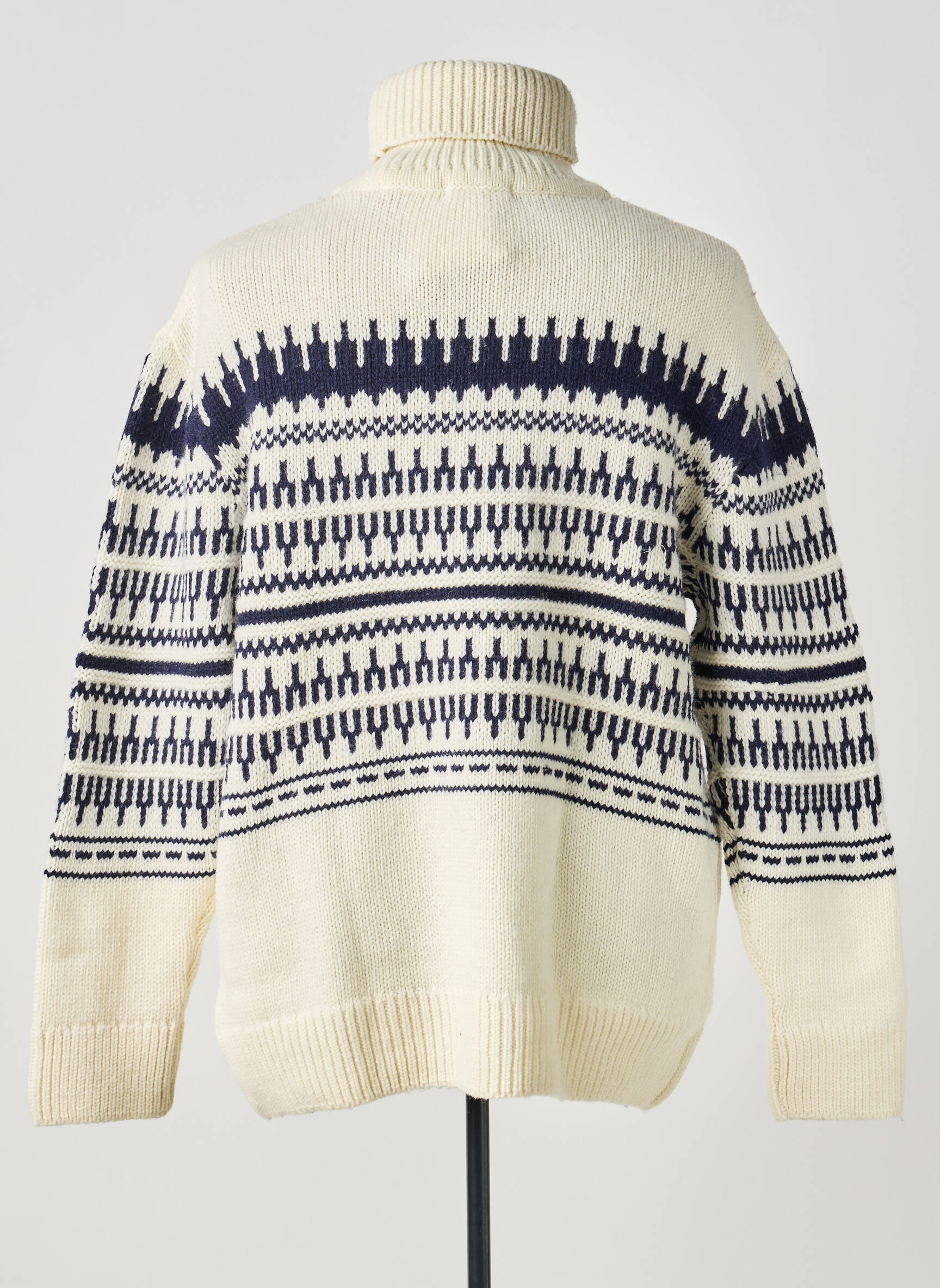 Pull col roulé maille tricot manches longues beige KNOWLEDGE COTTON APPAREL homme