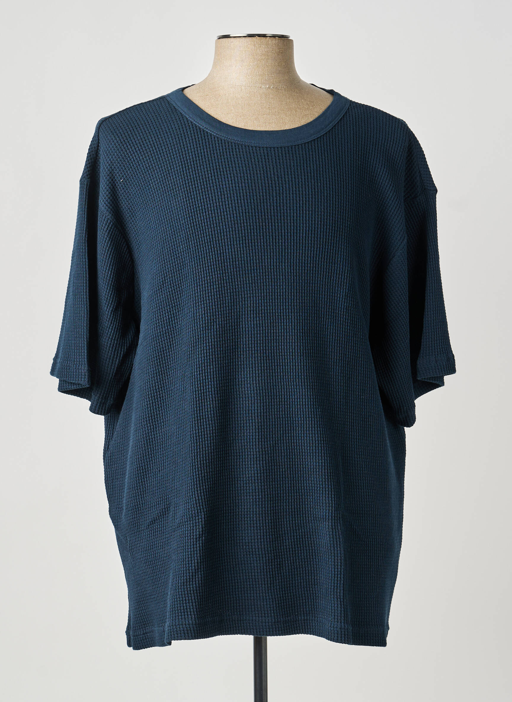 T-shirt bio manches courtes bleu KNOWLEDGE COTTON APPAREL homme