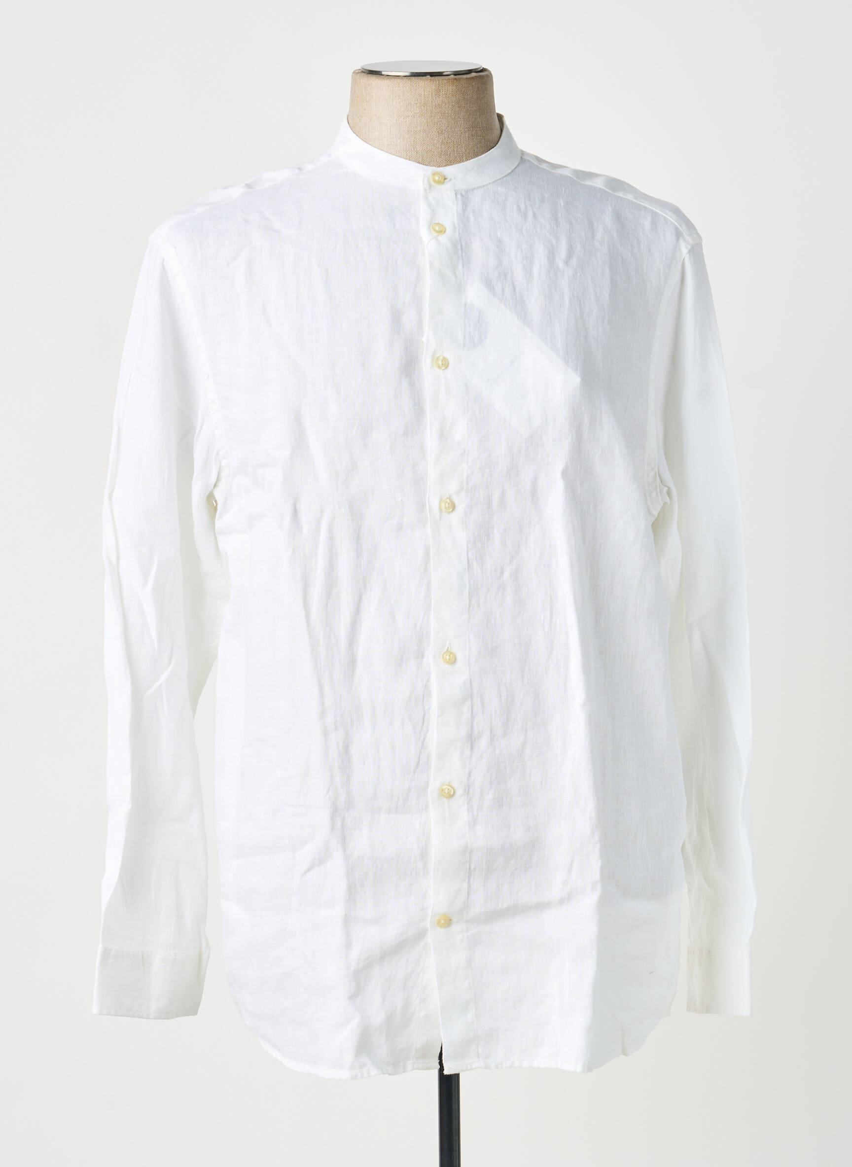 Chemise manches longues coupe droite blanc KNOWLEDGE COTTON APPAREL homme