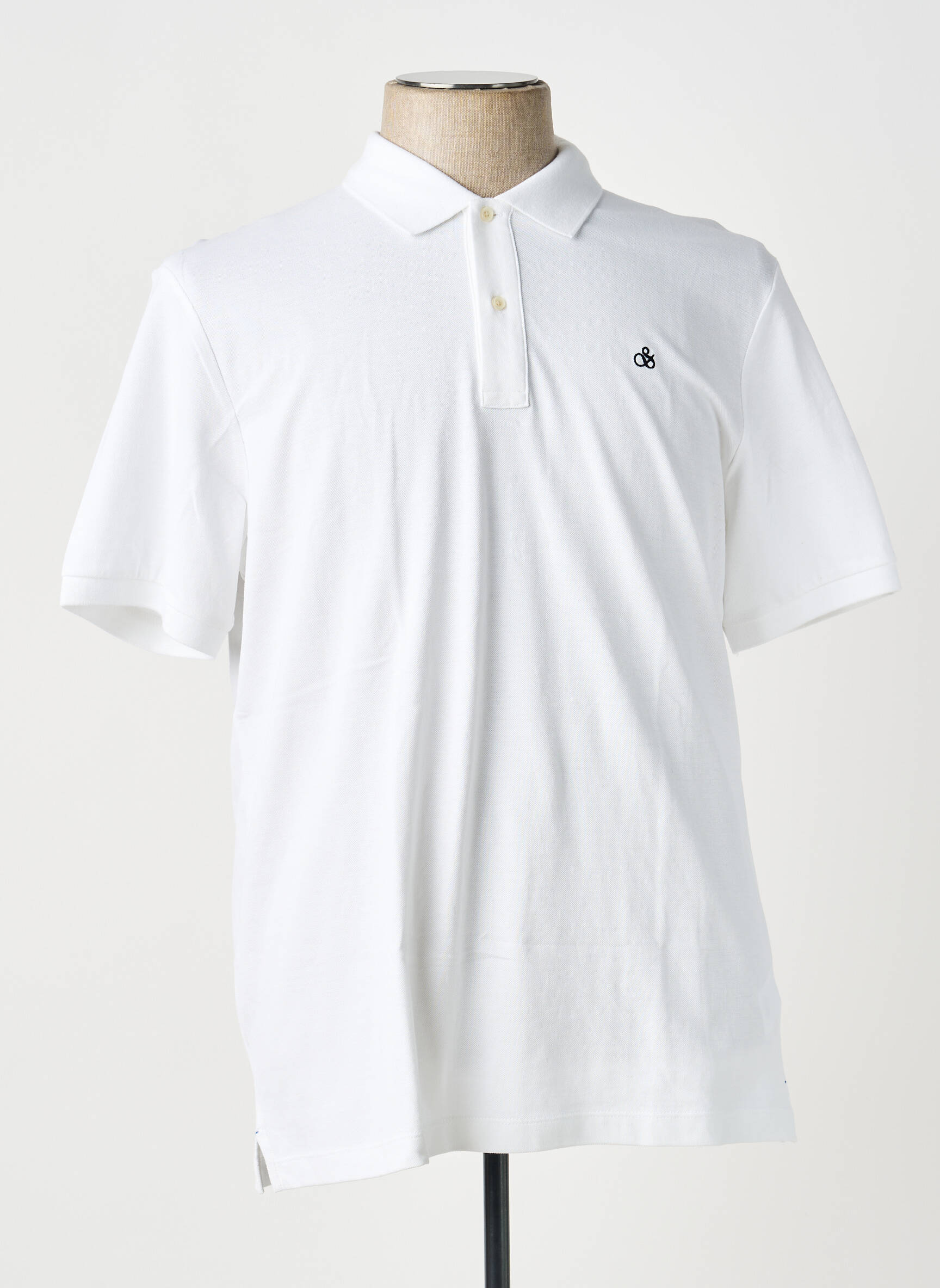 Polo stretch manches courtes blanc SCOTCH & SODA homme