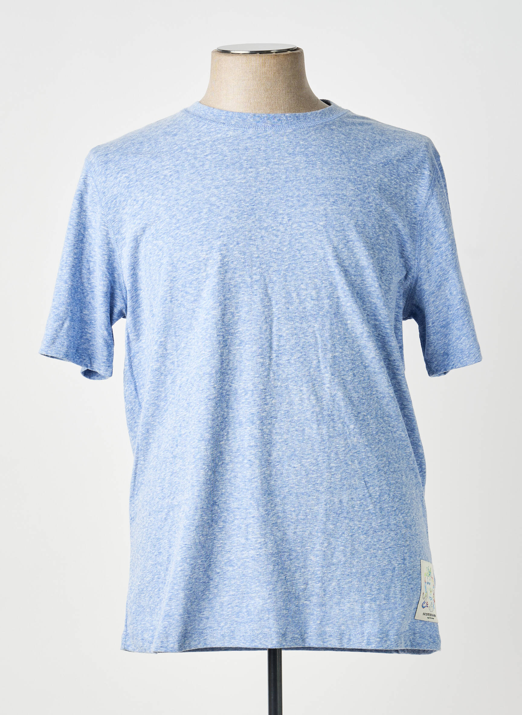 T-shirt coupe cintrée manches courtes bleu SCOTCH & SODA homme