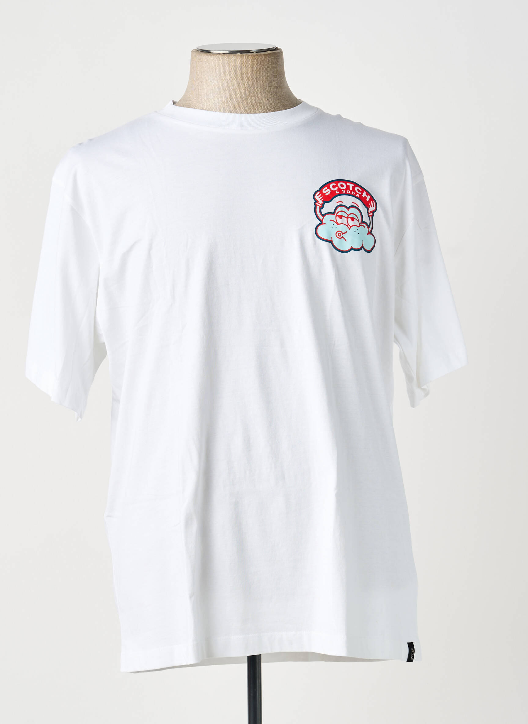 T-shirt coupe droite manches courtes blanc SCOTCH & SODA homme