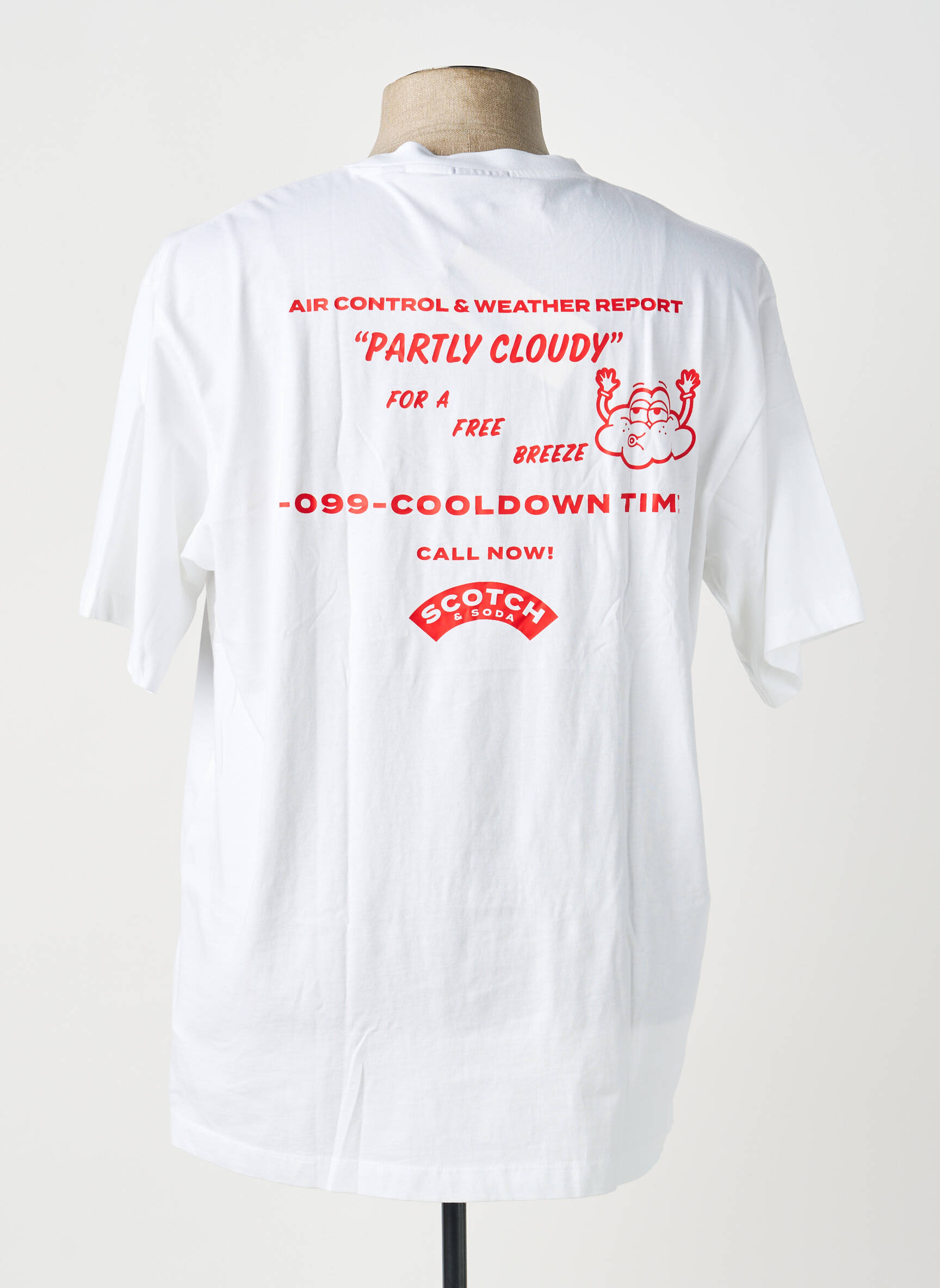T-shirt coupe droite manches courtes blanc SCOTCH & SODA homme