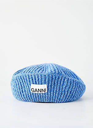 Chapeau forme béret bleu GANNI femme
