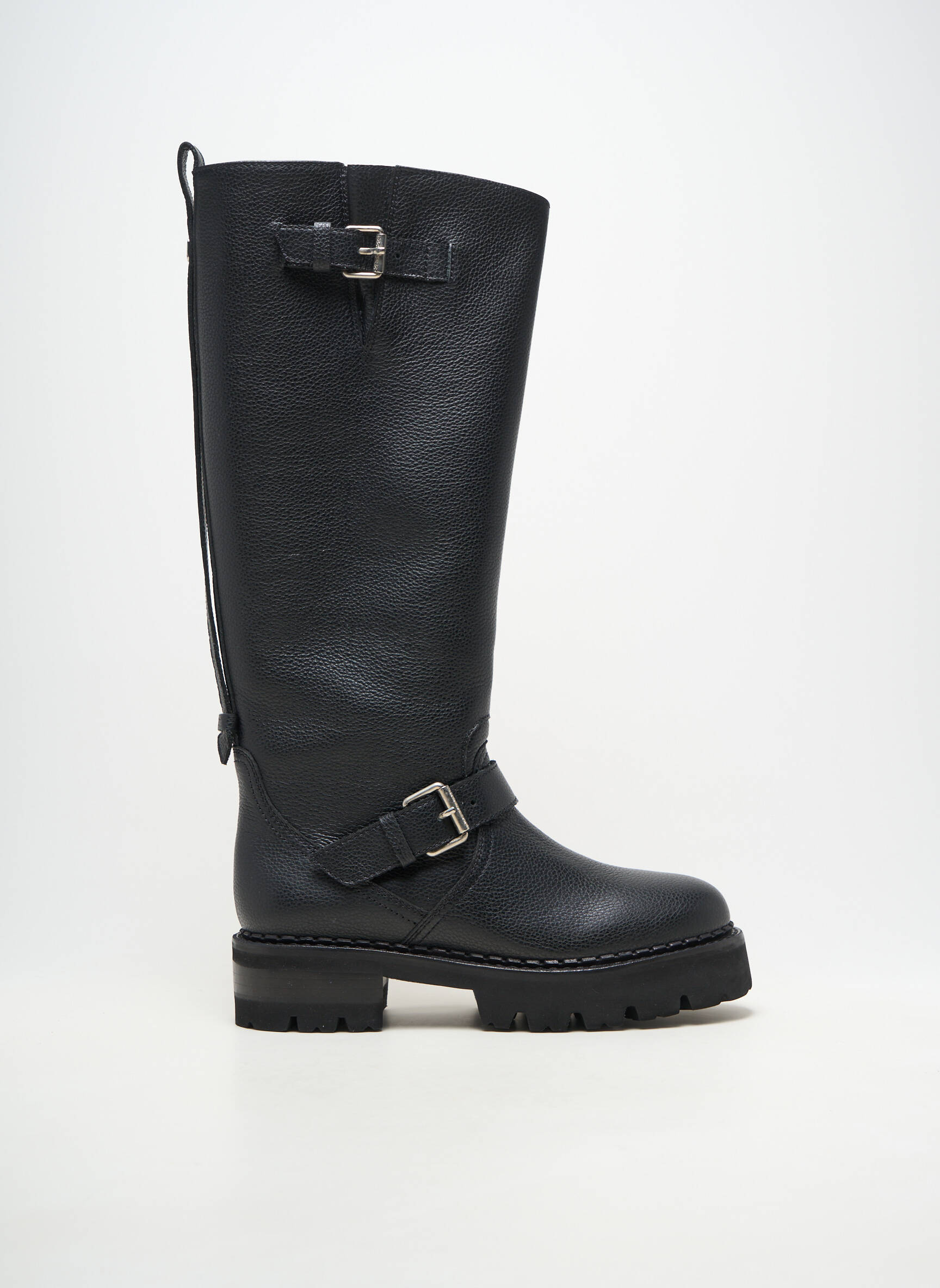 Bottes matière lisse talon de 4 à 6cm noir FREE LANCE femme