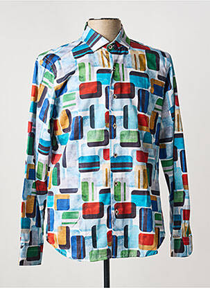 Chemise manches longues imprimé fantaisie bleu DARIO BELTRAN homme