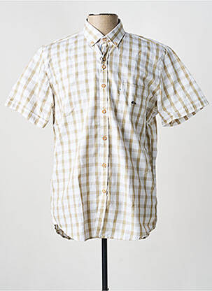 Chemise manches courtes imprimé carreaux blanc DARIO BELTRAN homme
