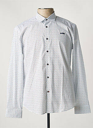 Chemise manches longues imprimé fantaisie blanc DELAHAYE homme