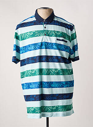Polo coupe droite manches courtes bleu MONTE CARLO homme