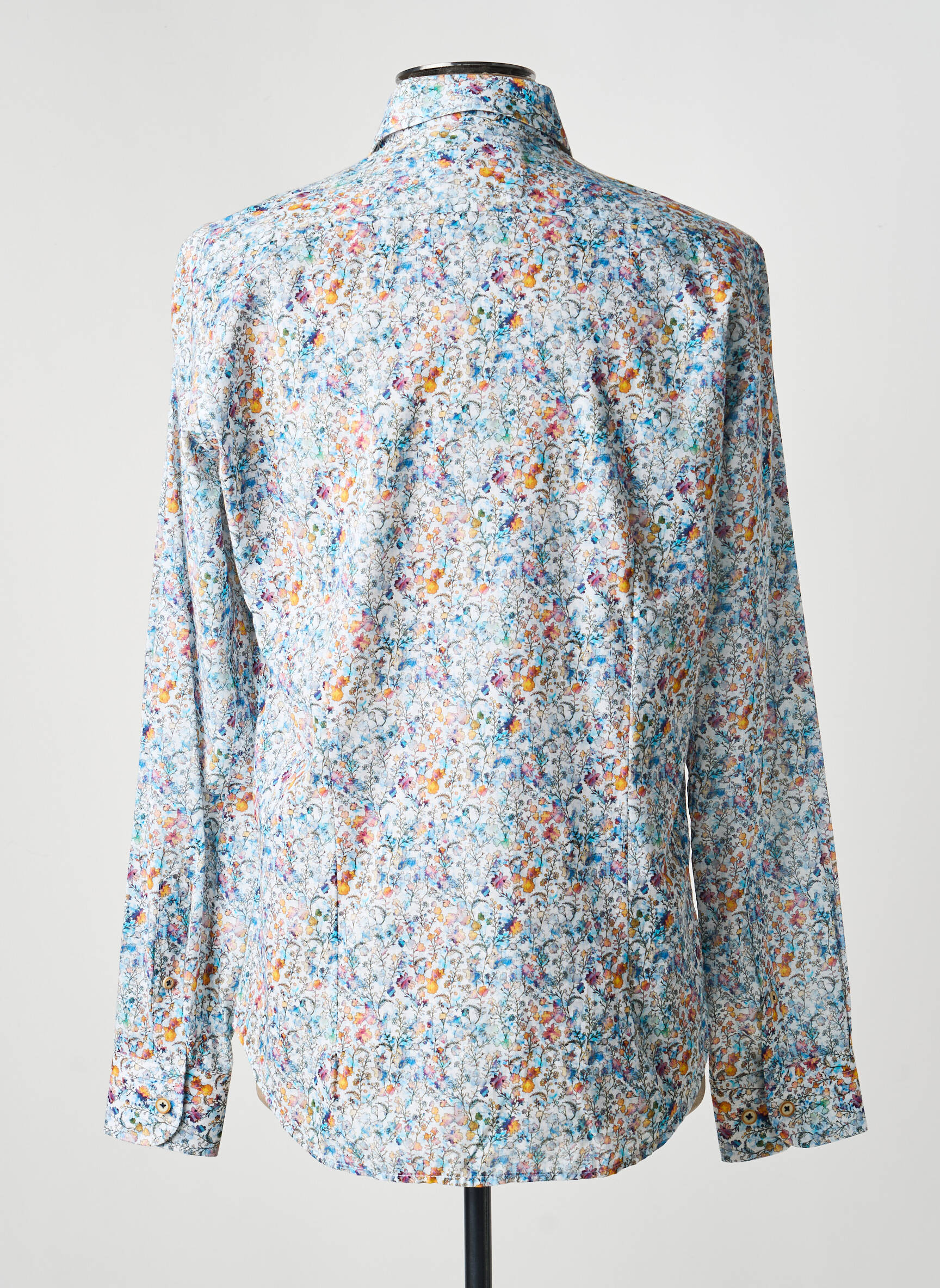 Chemise manches longues coupe droite bleu DARIO BELTRAN homme