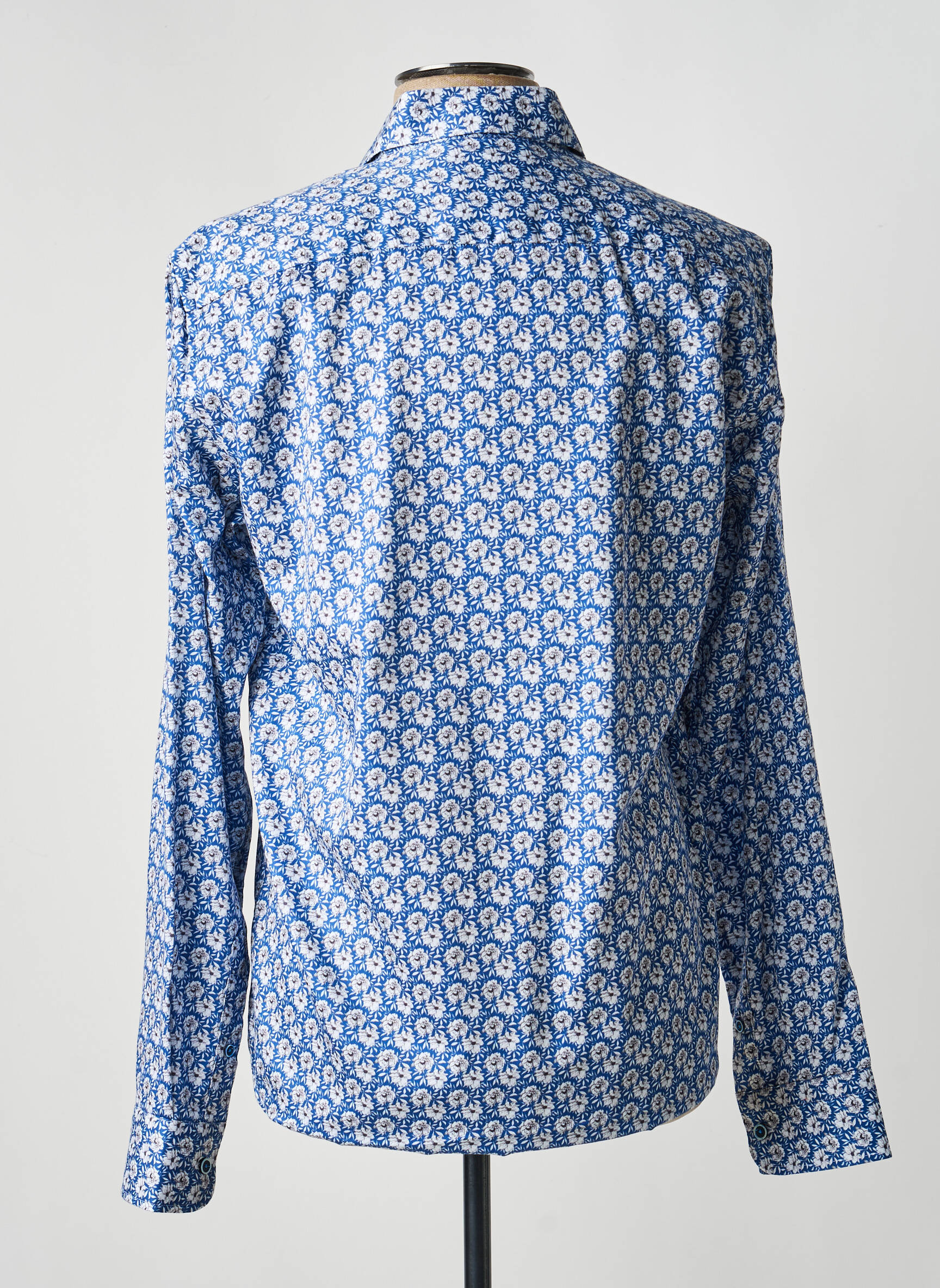 Chemise manches longues imprimé fantaisie bleu DARIO BELTRAN homme