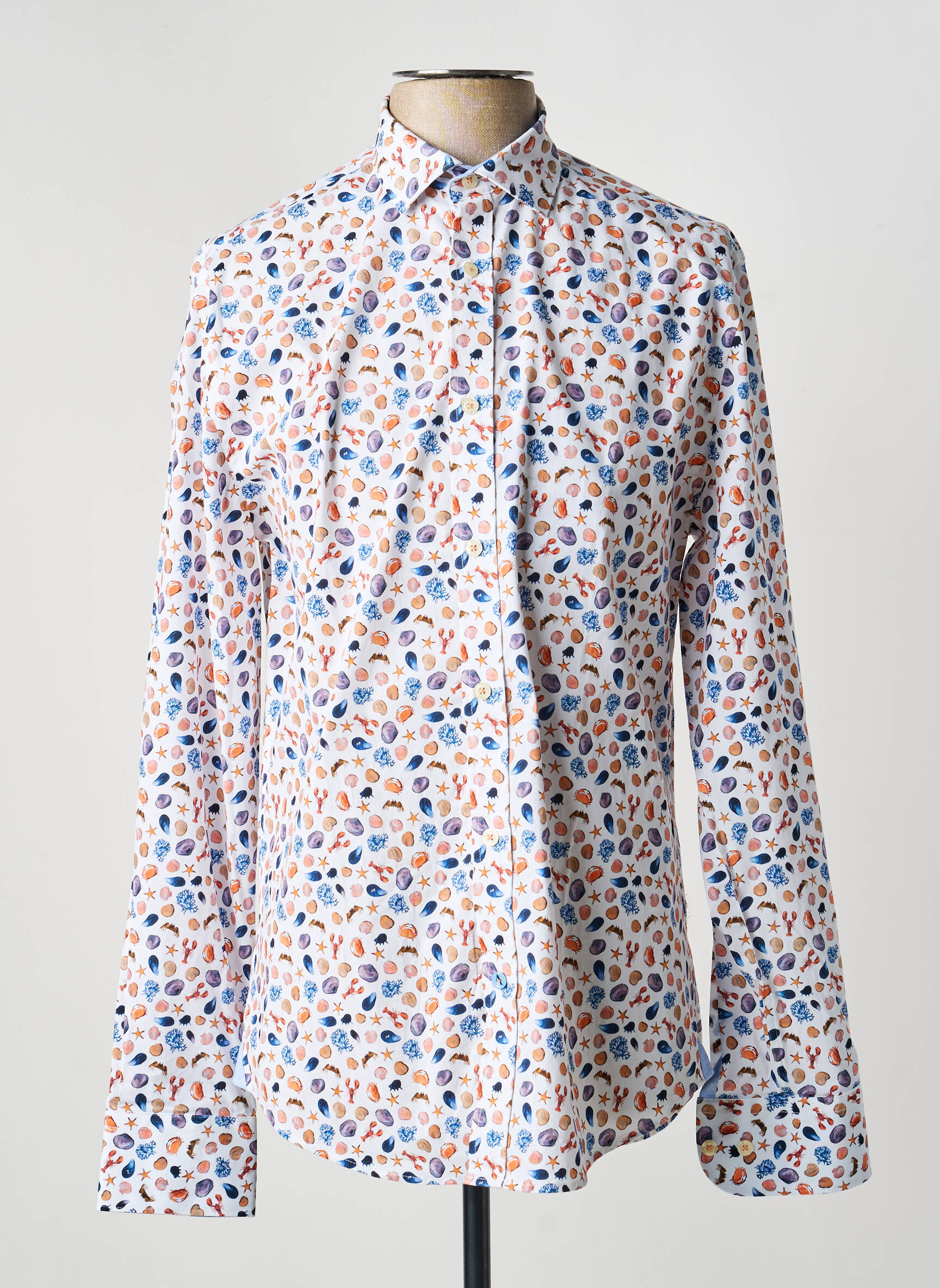 Chemise manches longues imprimé fantaisie blanc A FISH NAMED FRED homme