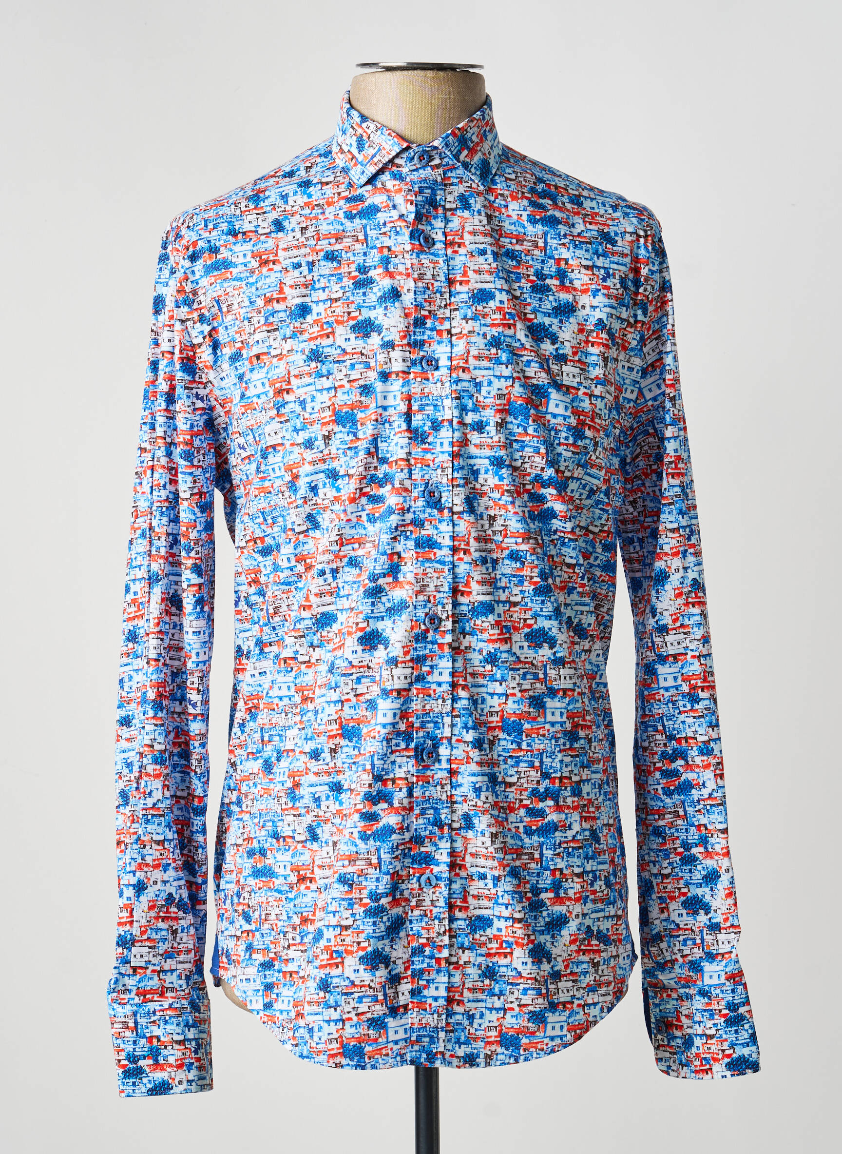 Chemise manches longues imprimé fantaisie bleu A FISH NAMED FRED homme
