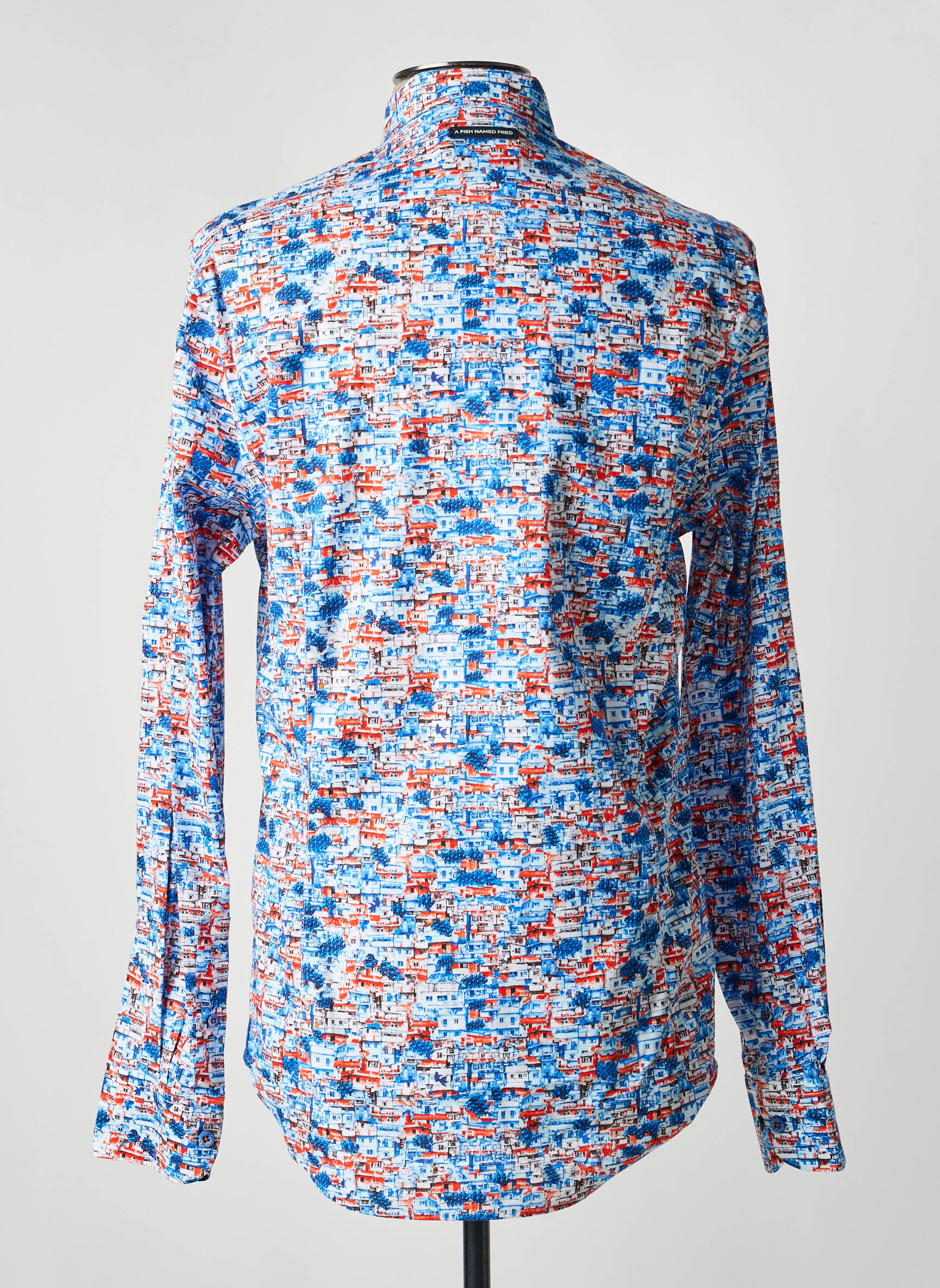 Chemise manches longues imprimé fantaisie bleu A FISH NAMED FRED homme