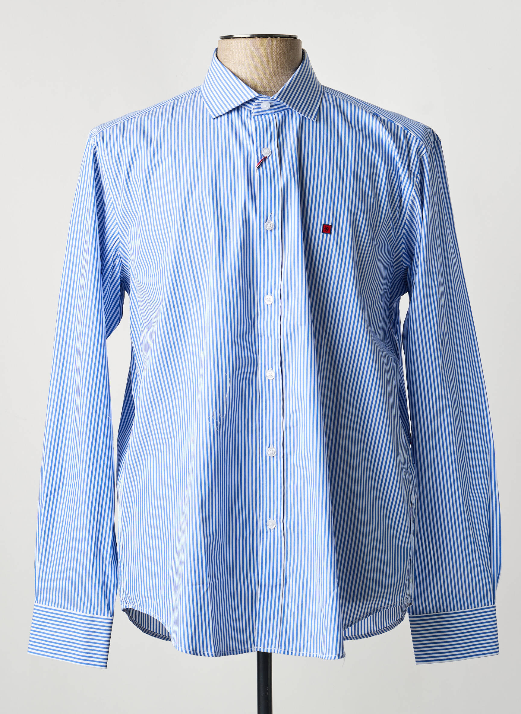 Chemise manches longues coupe droite bleu LION OF PORCHES homme