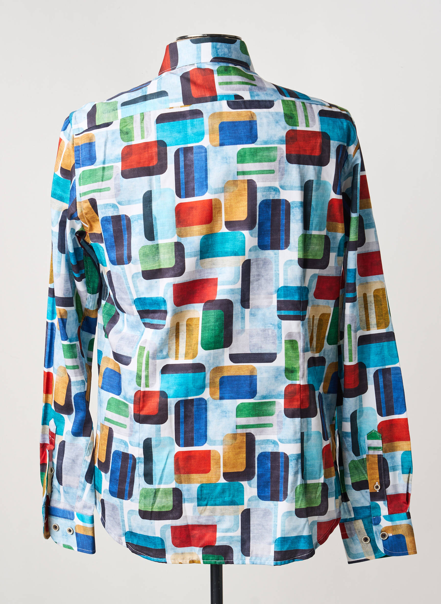 Chemise manches longues imprimé fantaisie bleu DARIO BELTRAN homme