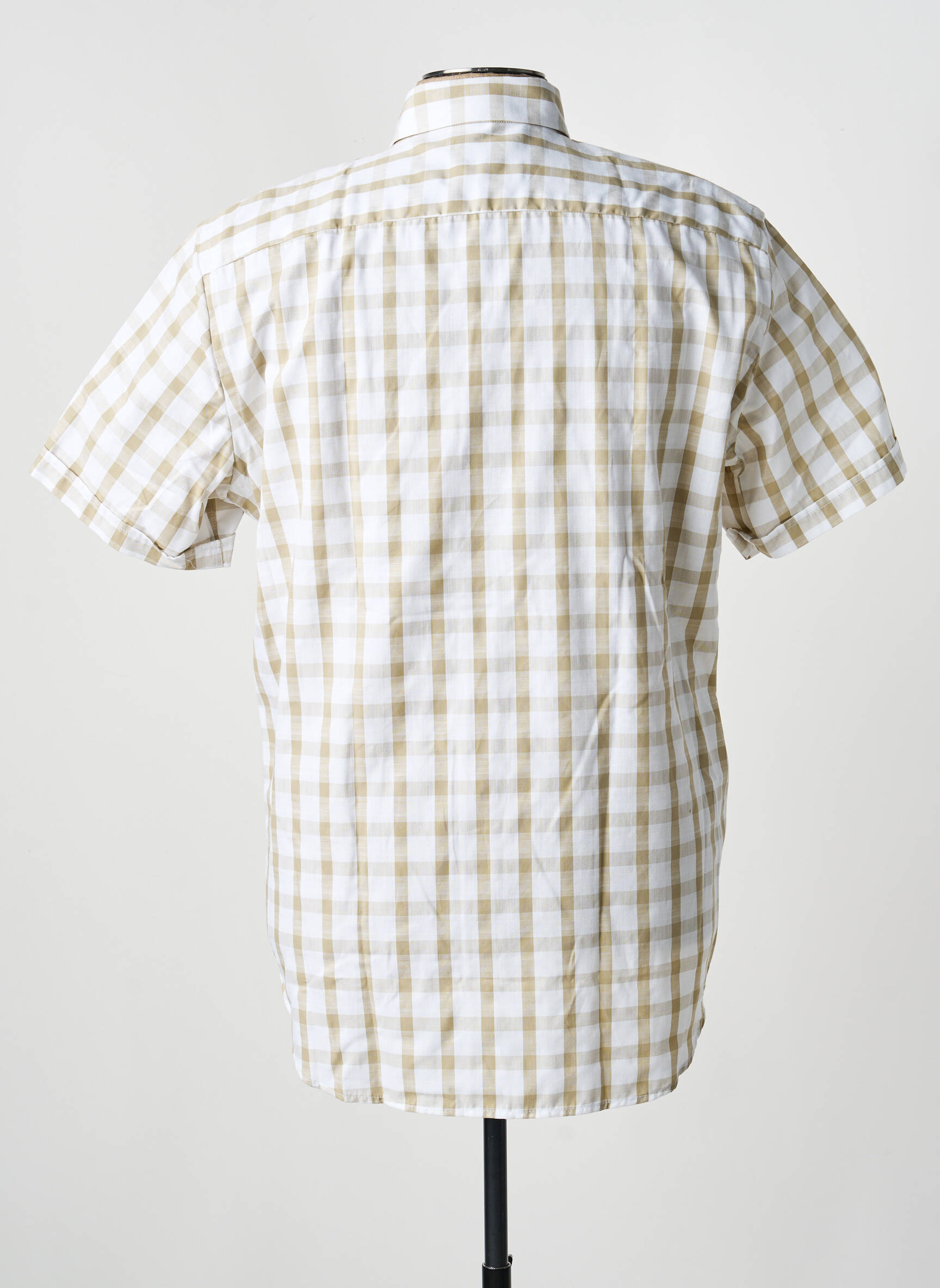 Chemise manches courtes imprimé carreaux blanc DARIO BELTRAN homme
