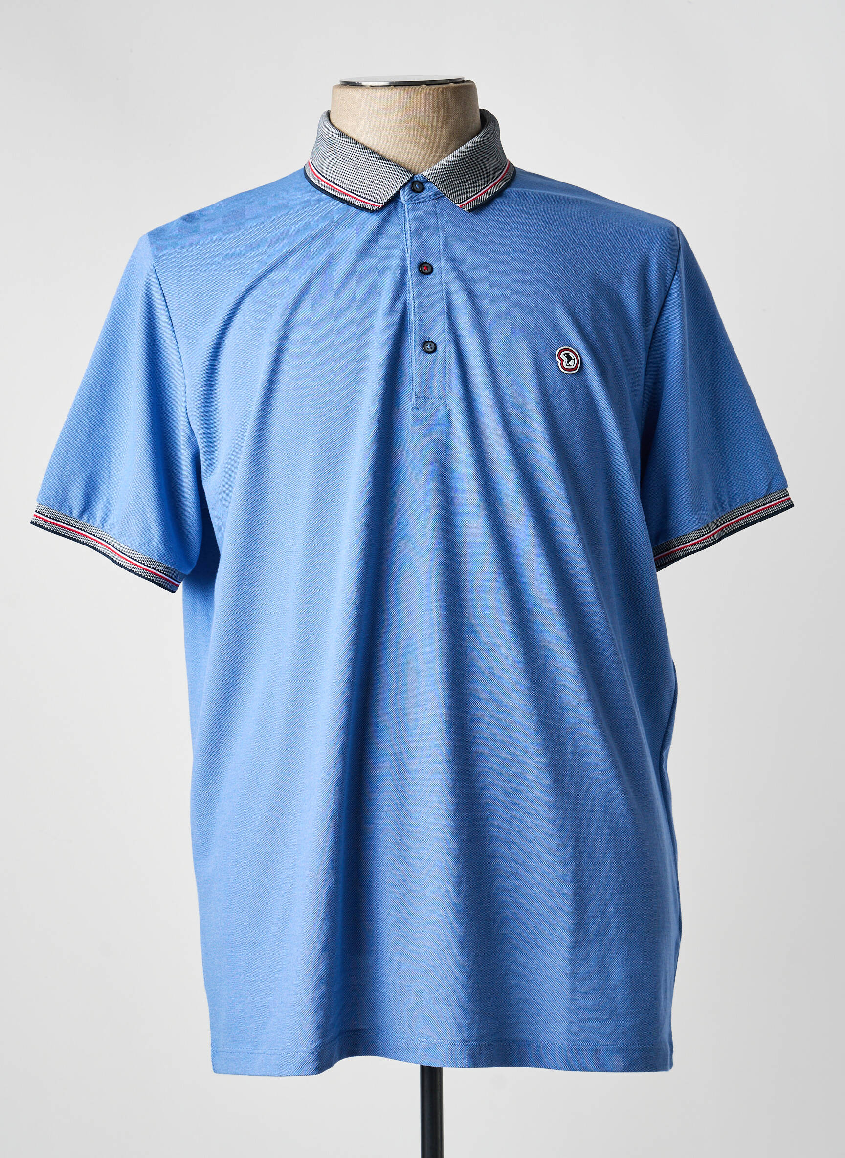 Polo coupe droite manches courtes bleu BENSON & CHERRY homme