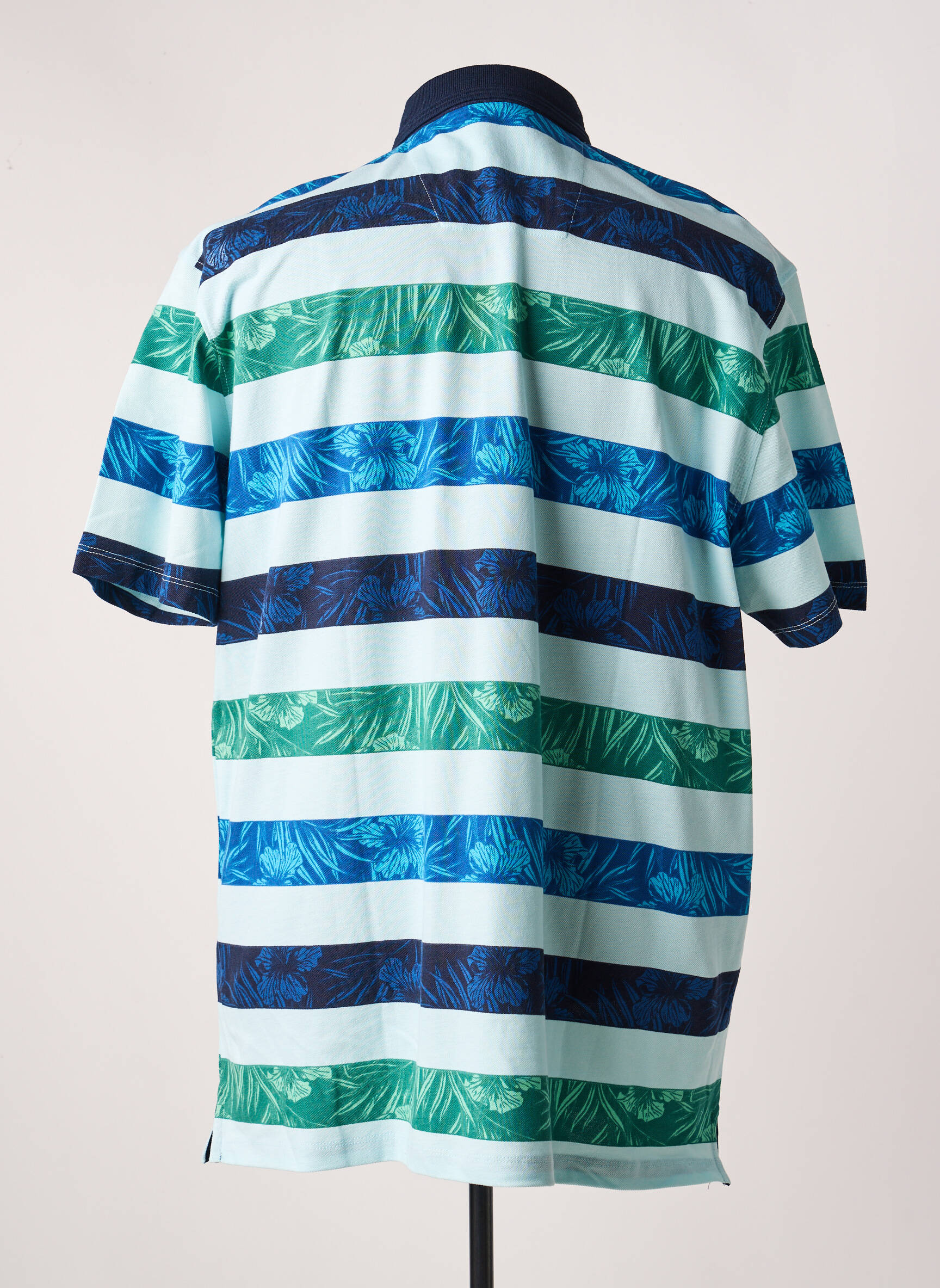 Polo coupe droite manches courtes bleu MONTE CARLO homme