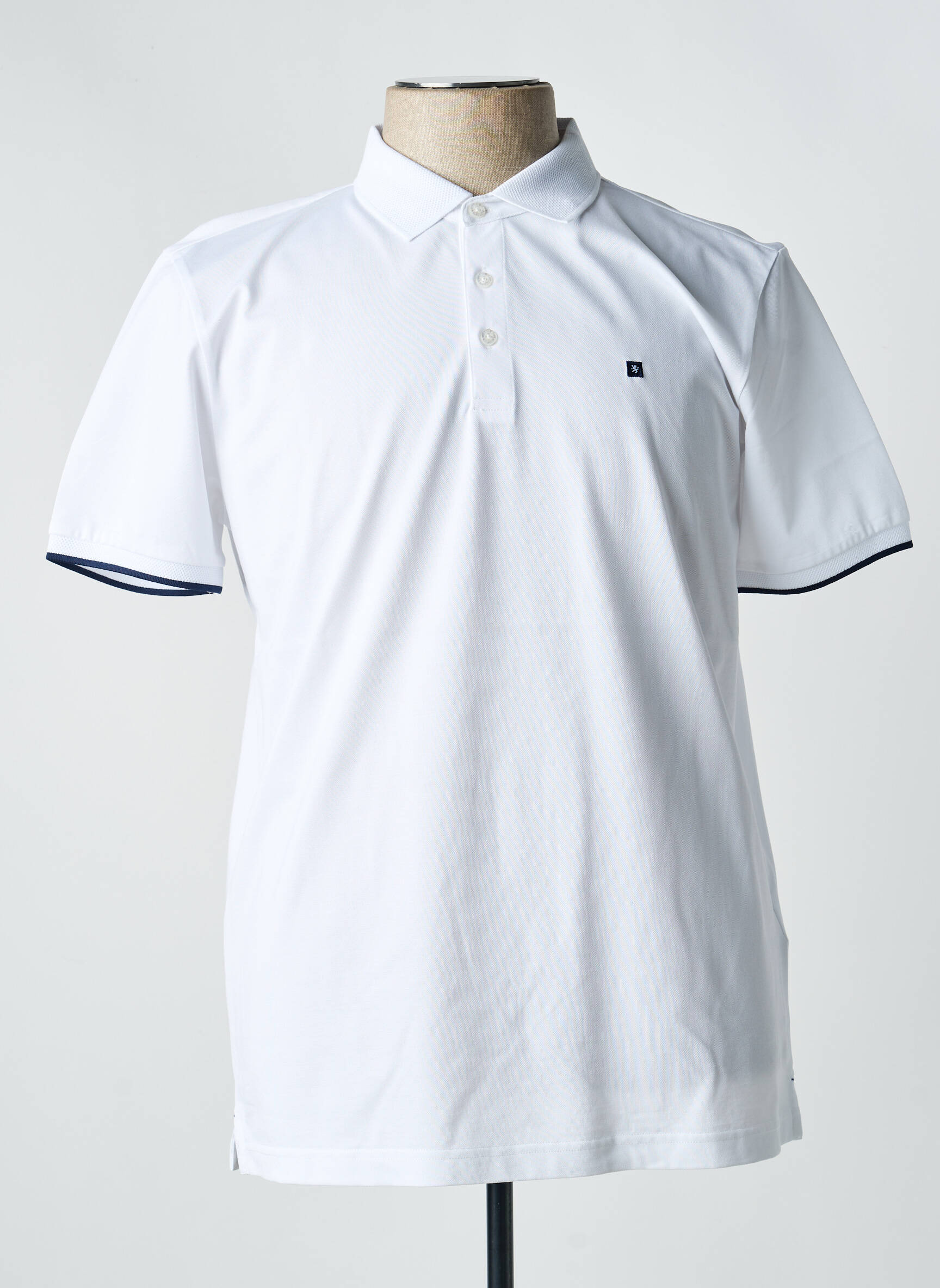 Polo coupe droite manches courtes blanc LION OF PORCHES homme