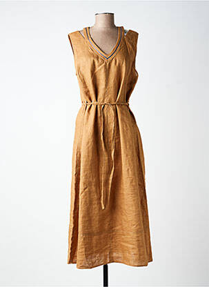 Robe longue sans manche sans manche marron DIANE LAURY femme