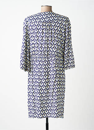Robe mi-longue manches 3/4 manches 3/4 bleu JULIE GUERLANDE femme
